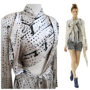 SASS & BIDE dot print silk jacket IT 42 US 6 convertible scarf tie neck